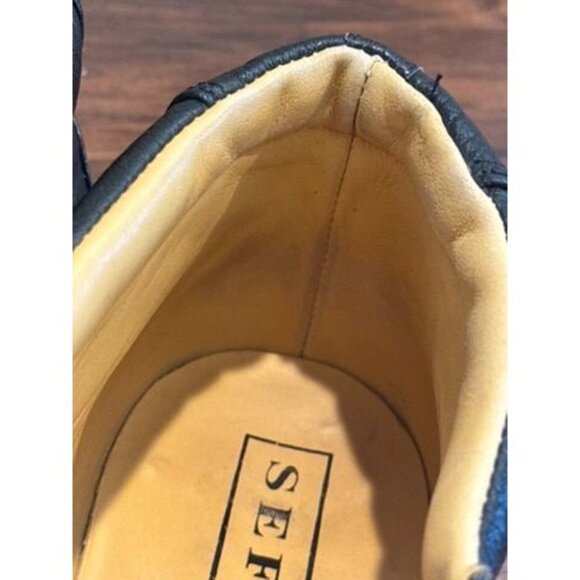 Mens Black Exotic Ostrich/COCO Leather Shoes Padded Collar Comfort Dress sz 11 - Picture 15 of 15